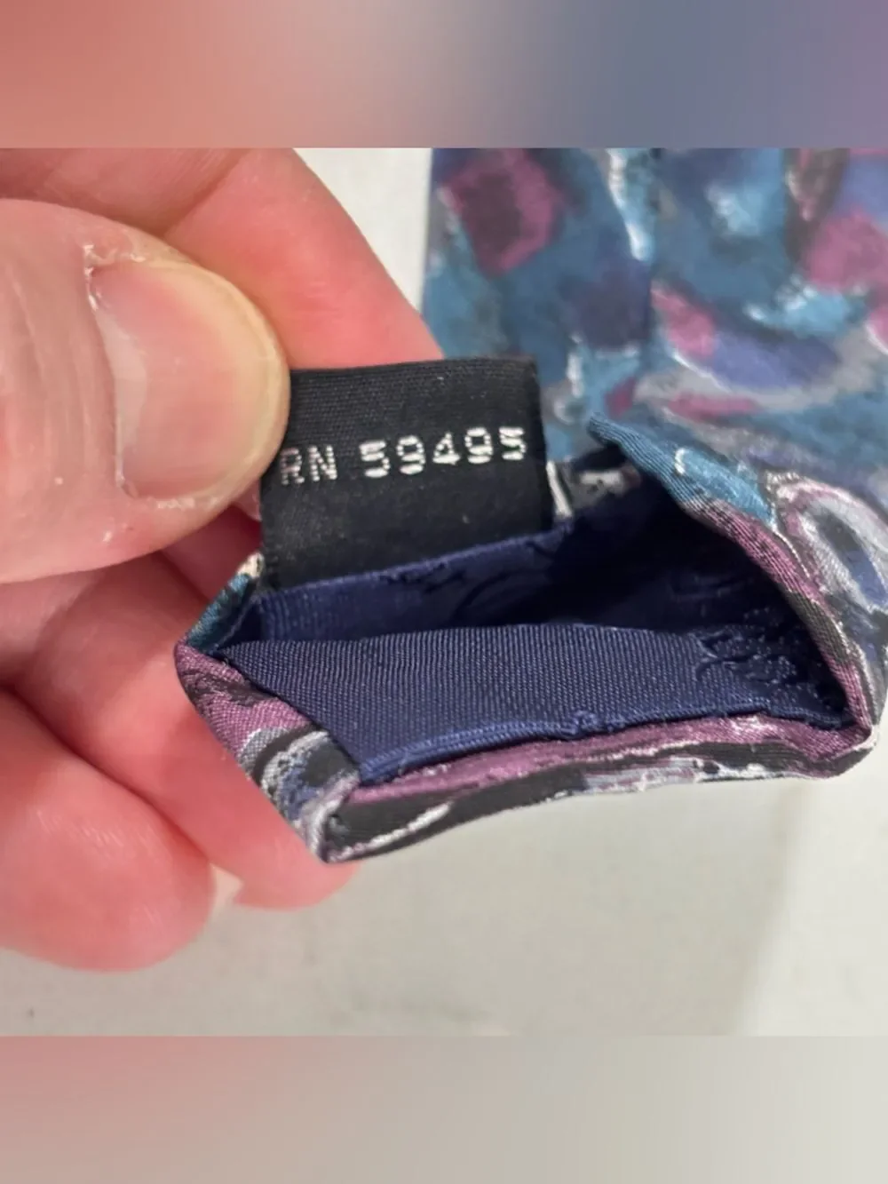 Vintage Kuppenheimer Premier Teal Blue Purple Paisley Abstract Pattern Silk Tie
